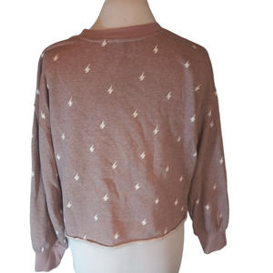 Hippie Rose Cropped Lightning Sweatshirt Small